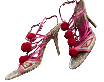 Vintage Dior by Galliano vintage Christian Dior pom pom bells sandals EU39