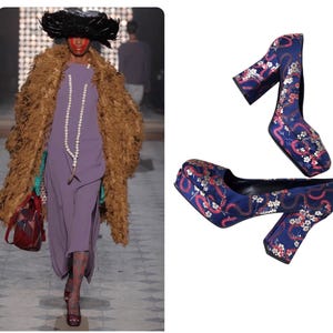Vivienne Westwood runway A/W 14/15 Save the Rainforest Gold Label brocade platforms EU37 rare