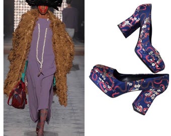 Vivienne Westwood runway A/W 14/15 Save the Rainforest Gold Label brocade platforms EU37 rare