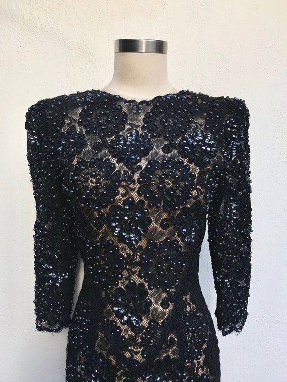 Vintage evening dress, 80s evening dress