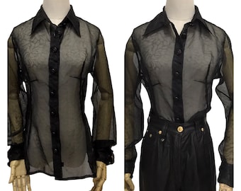 Versace Jeans Couture floral sheer blouse