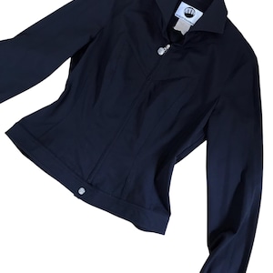 VTG MUGLER TRADEMARK Thierry Mugler jacket panelled zip up waisted jacket 80s jacket 90s jacket futuristic style