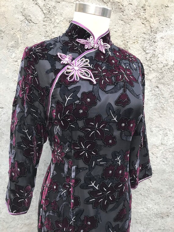 80s cheongsam vintage Chinese dress traditional Ch