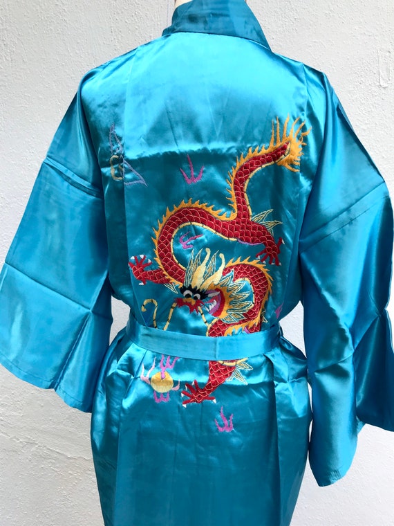 Dead stock vintage silk Chinese dressing gown silk