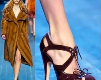 Vintage Dior by Galliano vintage Christian Dior brown leather tortoiseshell resin shoes John Galliano lace up FW2005
