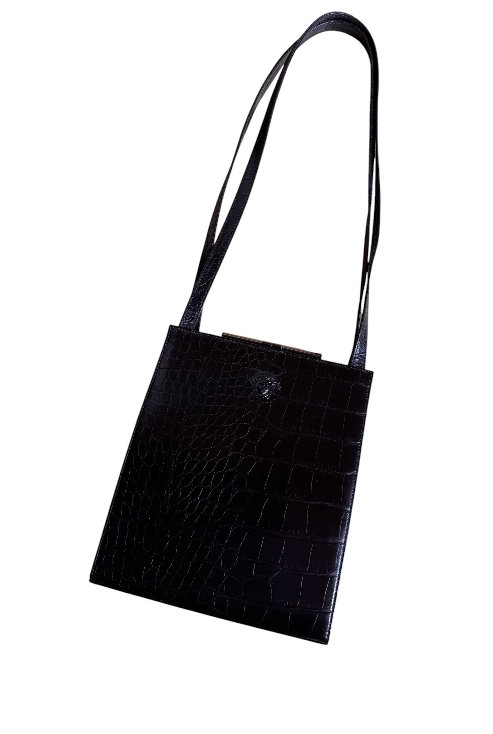 【希少・ヴィンテージ】ジャンニ・ヴェルサーチ メデューサ 巾着型 トートバッグ黒 Versace vintage bag - Etsy 日本