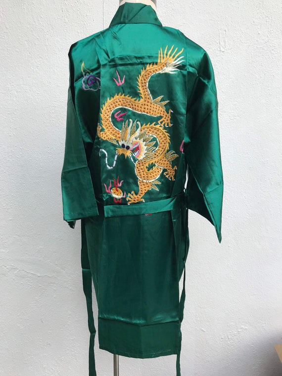Dead stock vintage silk Chinese dressing gown silk