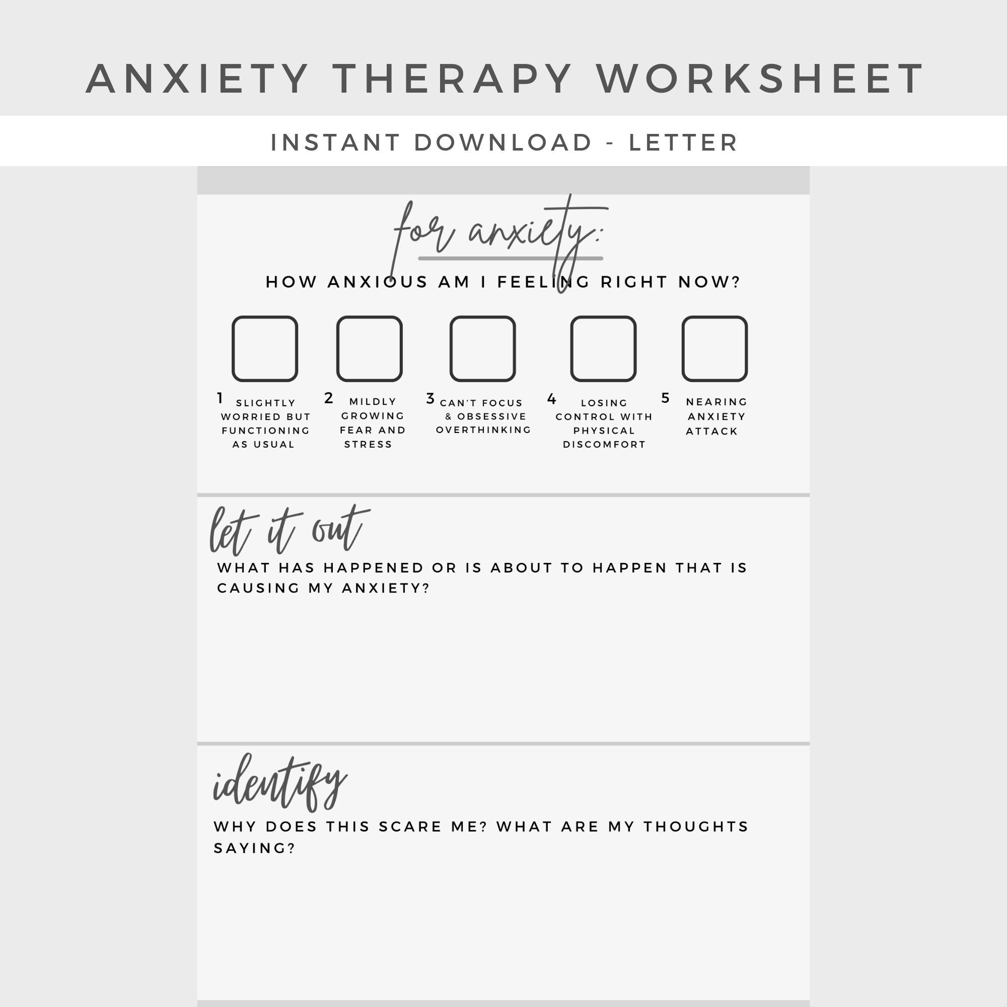 counseling homework for anxiety