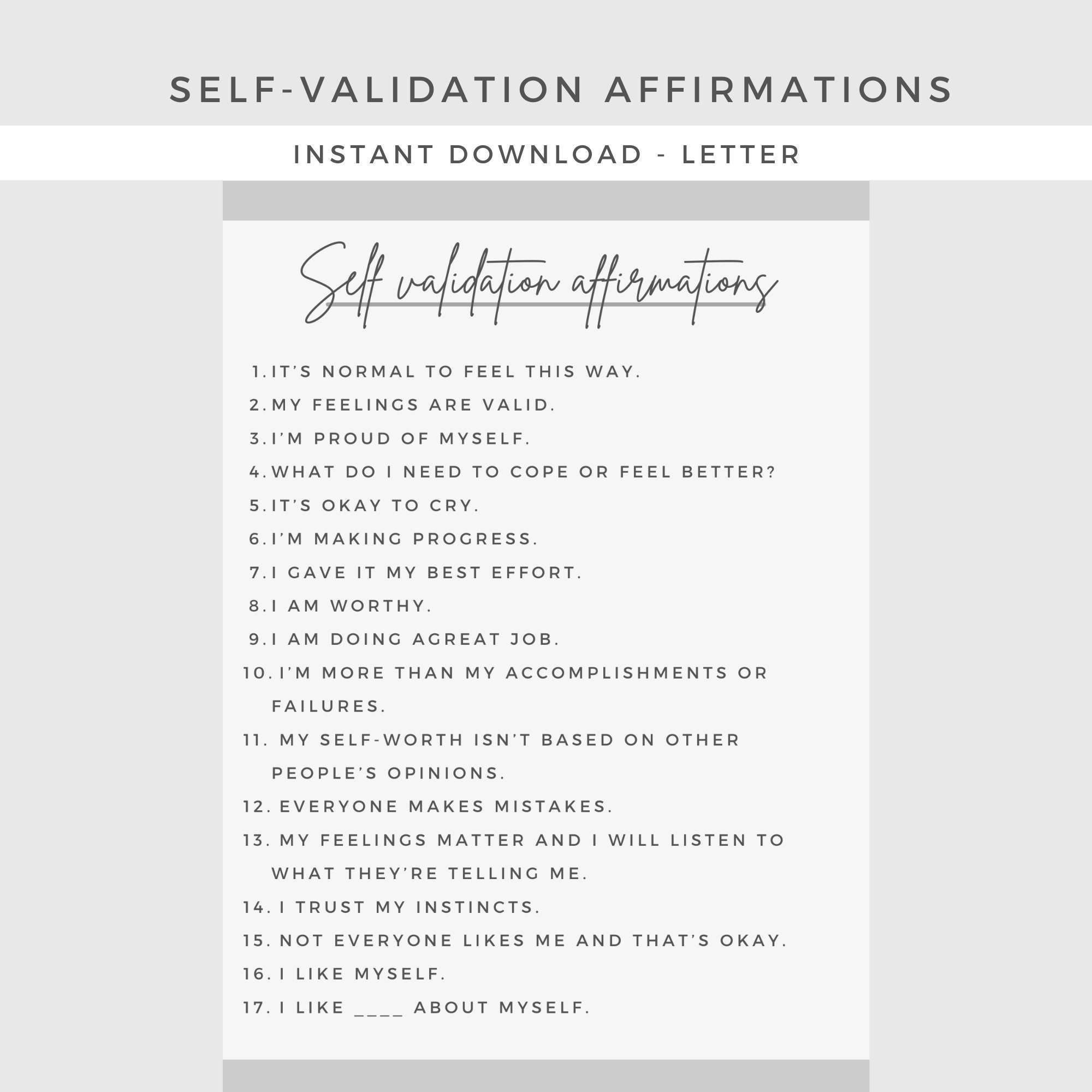 Self Validation Worksheet
