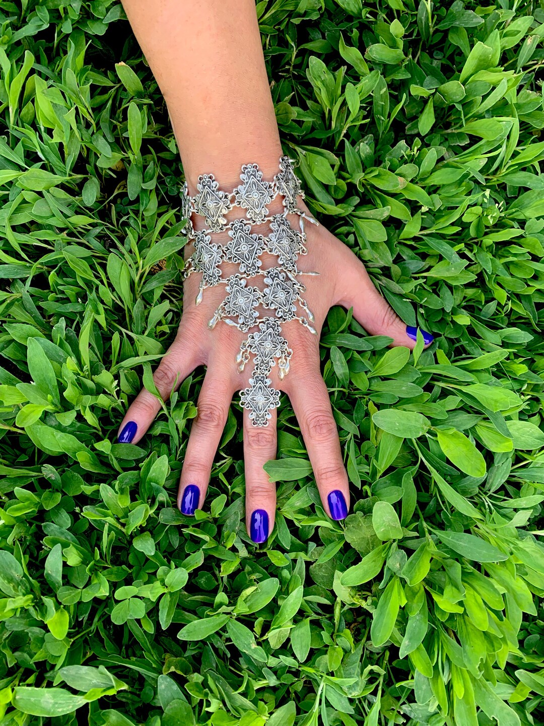 Silver Coated Body Jewel. Ring and Bracelet Covering the Upper Etsy