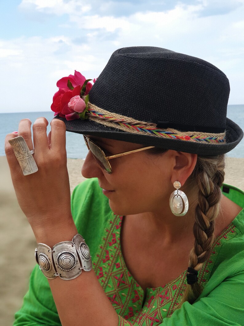 Silver Ring Silver Coated Adjustable Set of 3 Beautiful Jewelry Earrings and Bracelet in Bold and Feminine Combination.