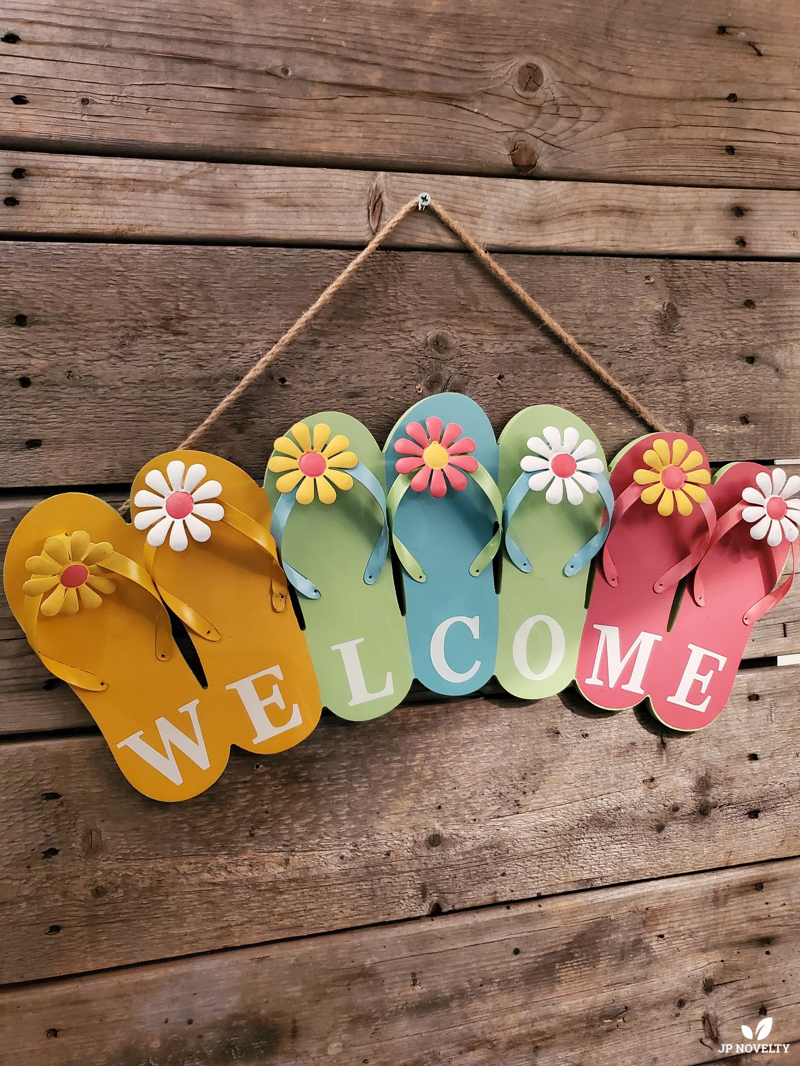 Colorido letrero de madera flip-flop BIENVENIDO | Etsy
