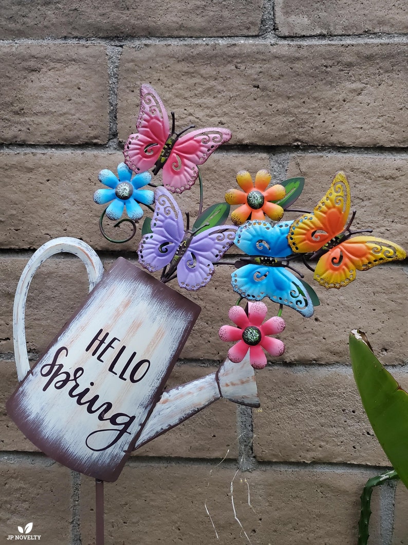 Watering Can Fairy Lights Solar LED Magical Garden Metal Etsy