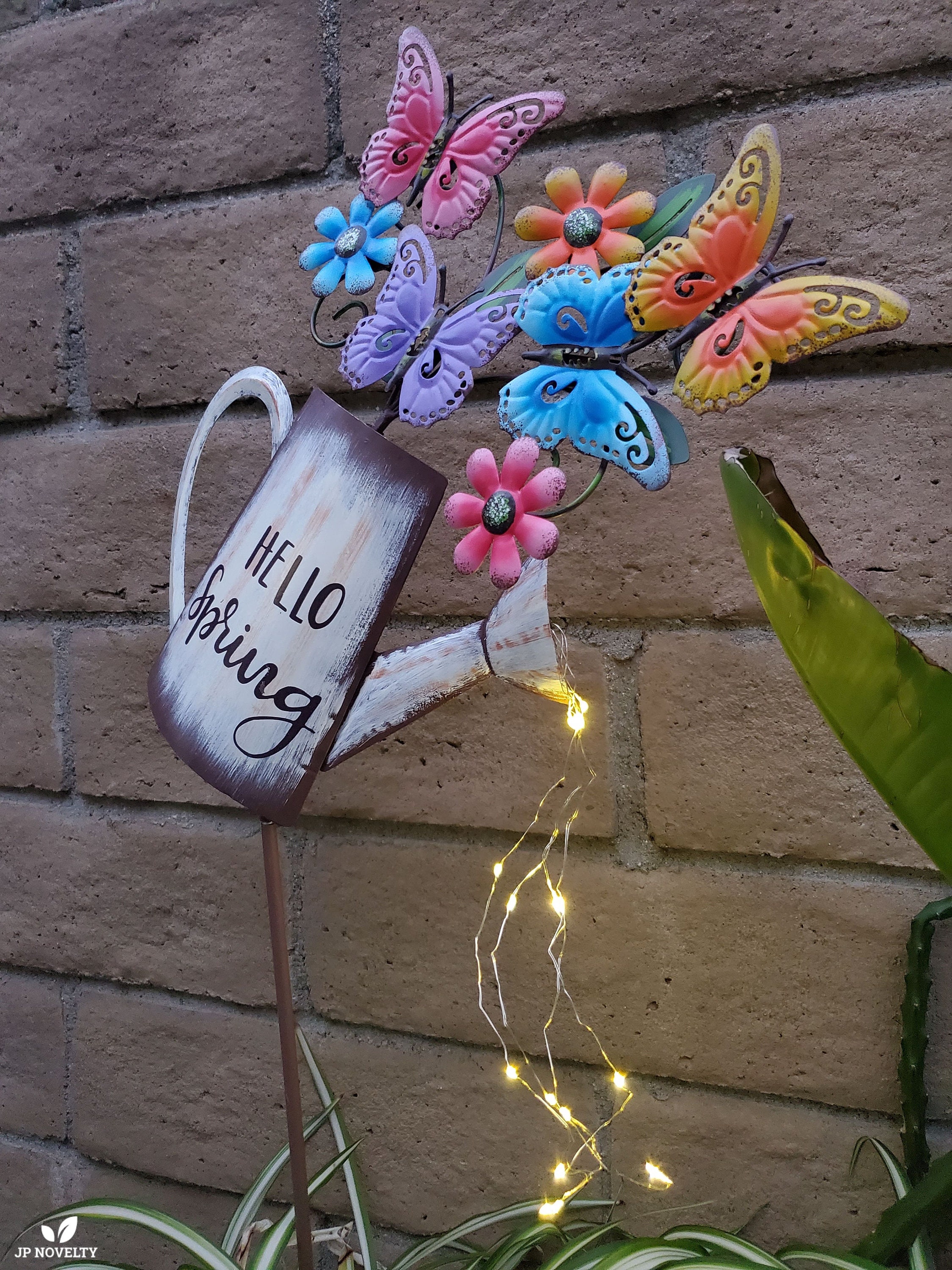 Watering Can Fairy Lights Solar LED Magical Garden Metal Etsy