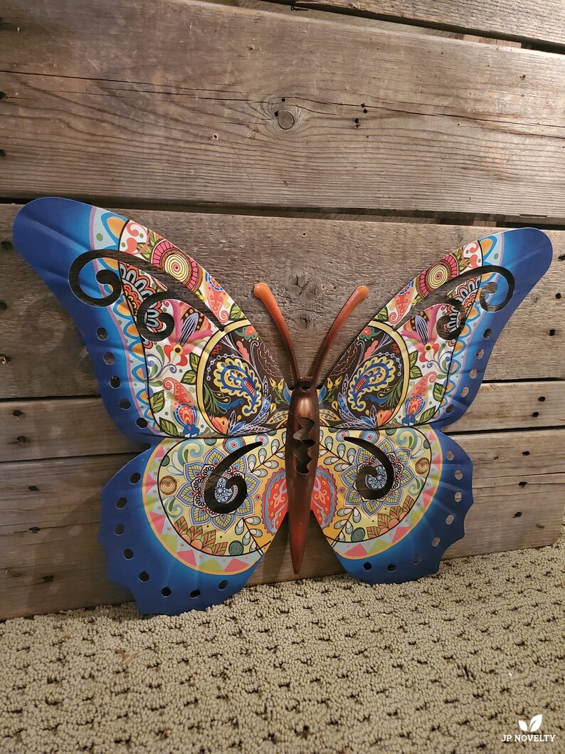 Metal Butterfly Yard Art Wall Decor Garden Sculpture Etsy