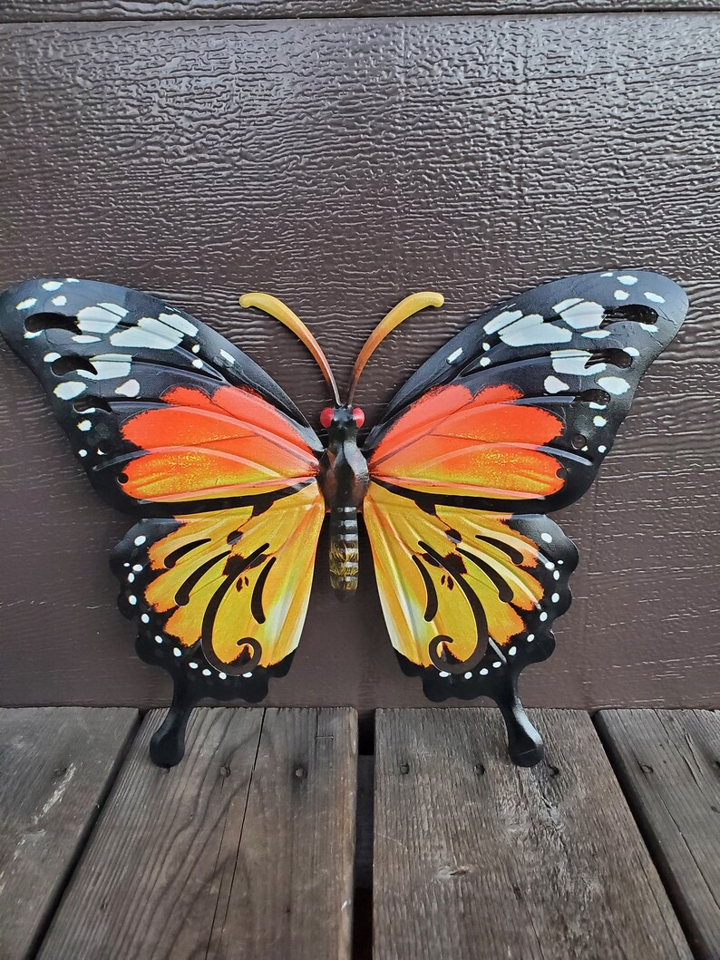 Metal Butterfly Yard Art Wall Decor Garden Sculpture Etsy