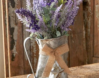 Office HIDERLYS 10.8 High Rustic Galvanized Watering Can Decorative Pitcher Kitchen Vintage Vase with Flower Pattern Country Farmhouse Country Jug for Living Room Bedroom Office HIDERLYS 10.8 High Rustic Galvanized Watering Can Decorative Pitcher Kitchen Vintage Vase with Flower Pattern Country Farmhouse Country Jug for Living Room Bedroom