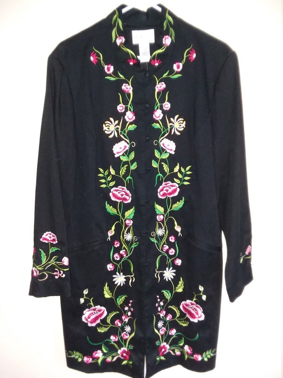 Victor Costa Floral Blazer Jacket Coat