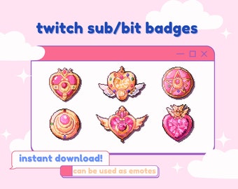 Sailor Moon Compact Twitch Sub / Bit Badges