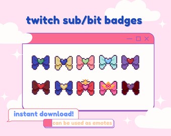 Sailor Senshi Bows Twitch Sub / Bit Badges