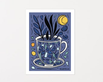 Tea Poster Art Inspired by Matisse, My Original Design MadTeas No 20