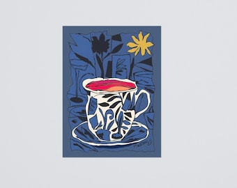 Tea Poster Art Inspired by Matisse, My Original Design MadTeas No 24