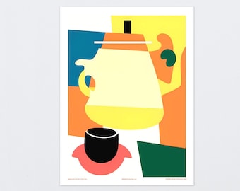 Matisse Inspired Poster Art Print MadTeas Series, Tea Theme Art Wall Decor