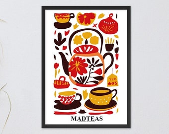 Framed Painting Inspired by Matisse, Matte Paper Poster Print, Original design MadTeas Series #2