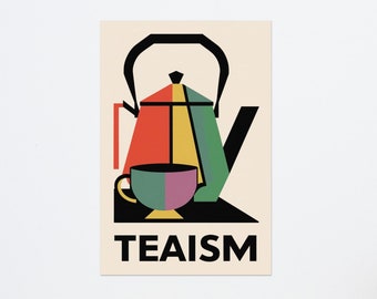Tea Poster Bauhaus Style - Tea Print for Kitchen, Home Decor, Cafe and Tea house