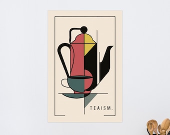 Tea Poster Bauhaus Style - Tea Print for Kitchen, Home Decor, Cafe and Tea house