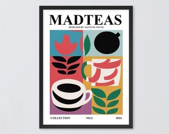 Framed Poster Inspired by Matisse, Matte Paper Print, Original Design MadTeas Collection no. 4