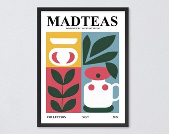 Framed Poster Inspired by Matisse, Matte Paper Print, Original Design MadTeas Series #7