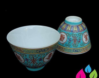 Mun Shou Porcelain Classic Cup from 80's - Wan Shou Wu Jiang