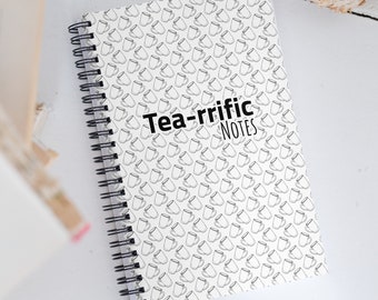 Spiral notebook "Tea-rrific Notes", Journal, Dream, List, Dairy, List