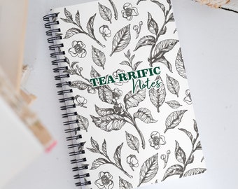 Spiral notebook "Tea-riffic Notes" for Journal, Dairy, List and Ideas