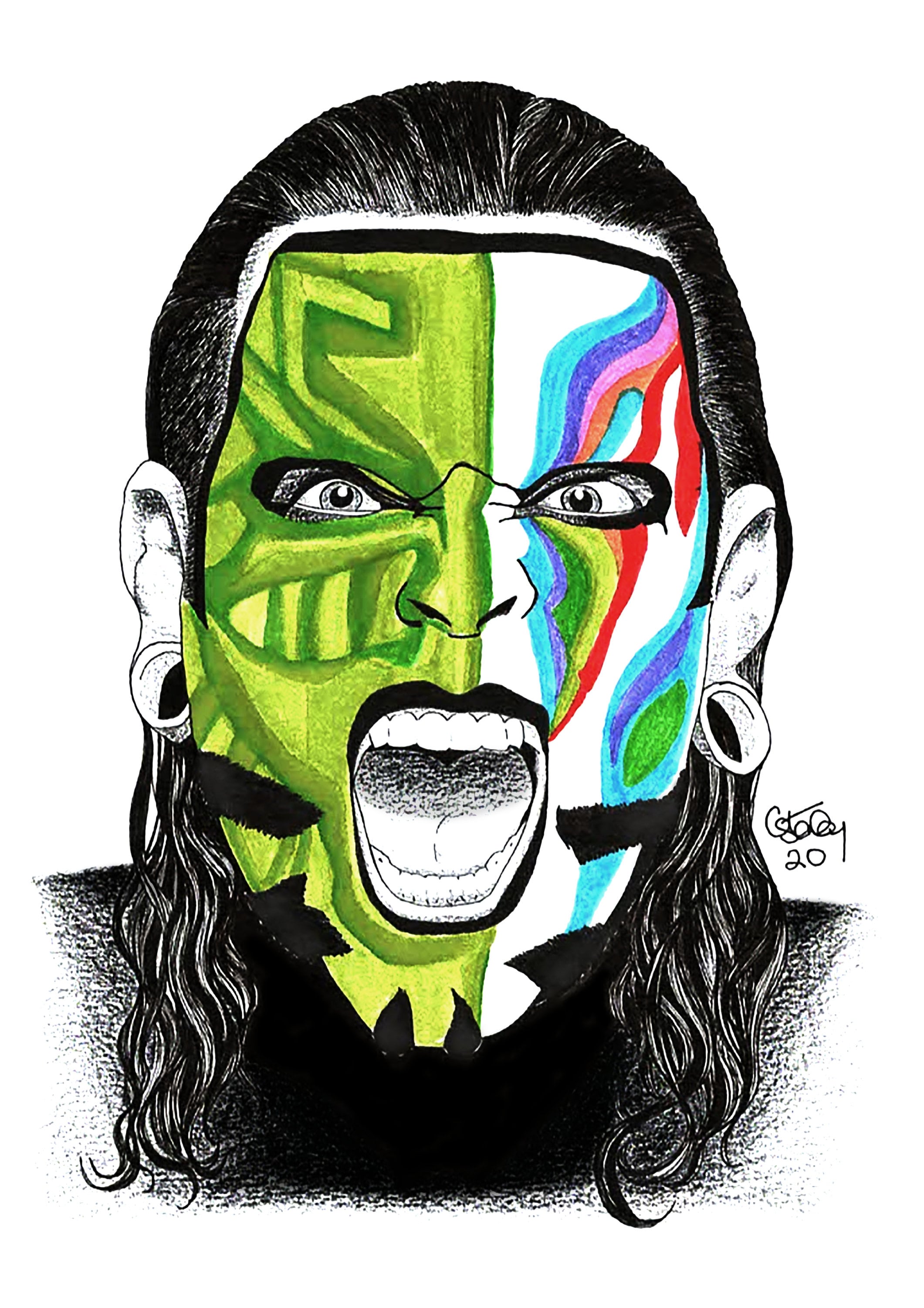 Jeff Hardy Art Print Wrestling Wall Art Giclee Print Unframed A6 or A4