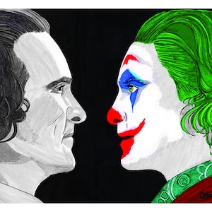 Joker Movie 2019-kunstafdruk | Joaquin Phoenix kunst aan de muur | Gicleeprint | Joker Arthur Fleck-muurkunst | A6- of A4-poster ingelijste poster