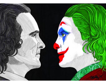Lámina artística de la película Joker 2019 / Arte mural de Joaquin Phoenix / Impresión giclée / Arte mural de Arthur Fleck sobre Joker / Póster A6 o A4 sin marco