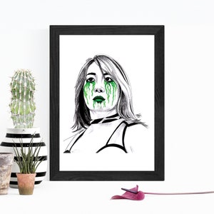 Asuka 'The Empress' Wrestler Art Print | Wrestling Wall Art | Giclee Print | Unframed A4 or A6 | Wall Decor Poster