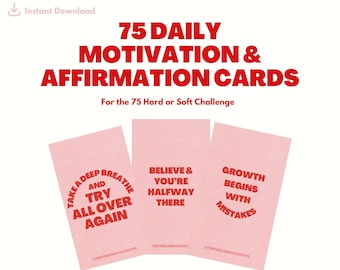 75 Hard/Soft Daily Motivation and Affirmation Cards