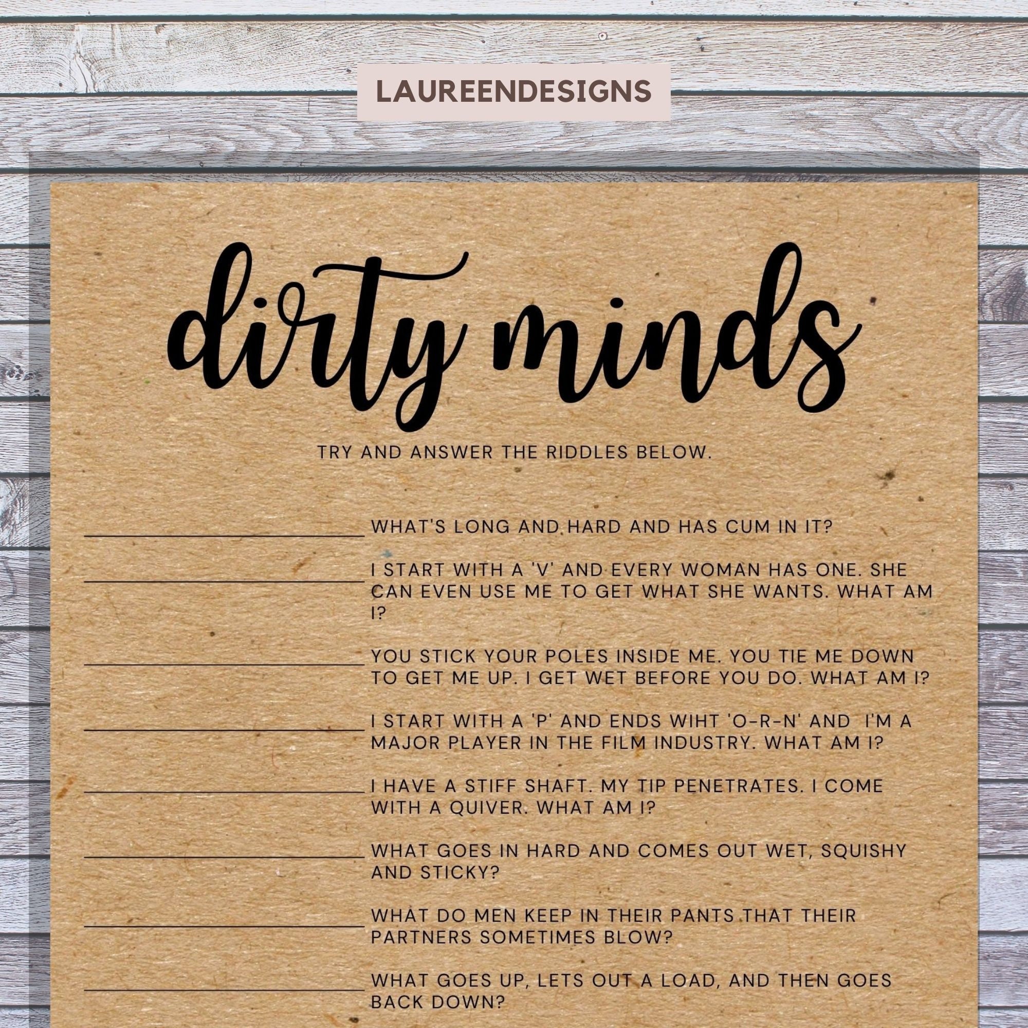 Dirty Minds Game Bridal Shower Games Printable Games Wedding Shower Game Instant Download Dirty Minds Game Bridal Shower Games Printable Games Wedding Shower Game Instant Download