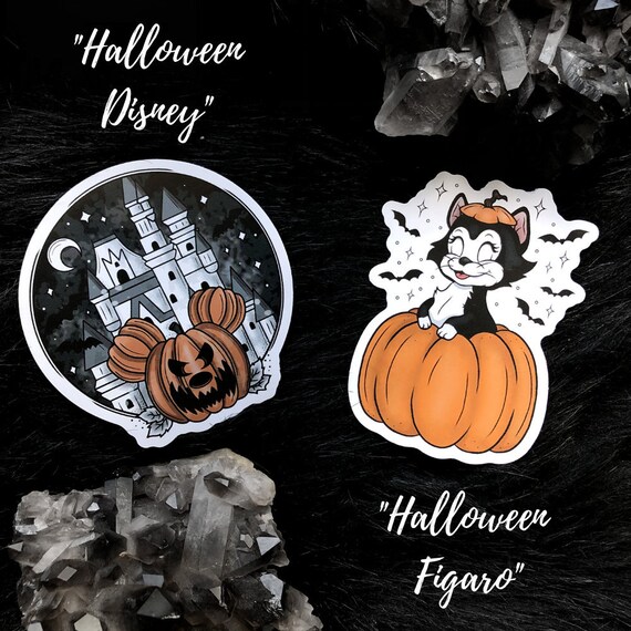 Vinyl Stickers Halloween Figaro /& Halloween Disney