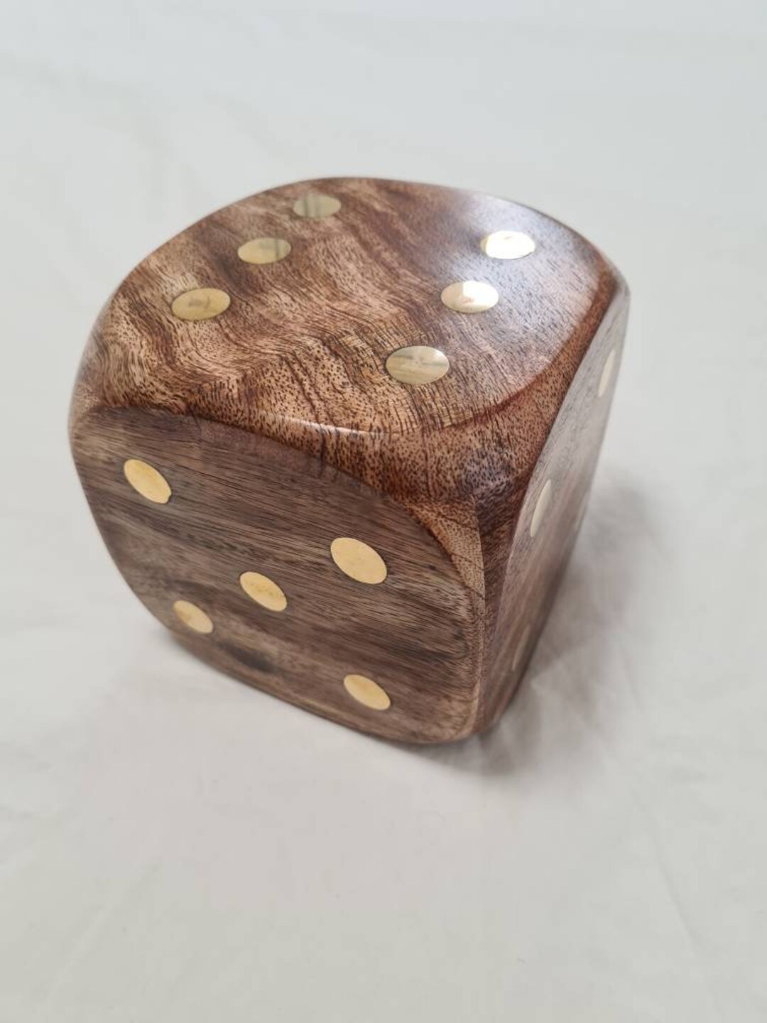 Large Wooden Game Cube With Copper Dots. Handmadewooden Cube Etsy