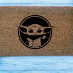 Baby Yoda Doormat Star Wars Doormat Custom Doormat Personalized Doormat Closing Gift Welcome Doormat Front Door Mat Monogram