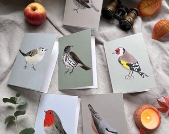 Amantes de las aves - Juego de tarjetas ilustradas - Tarjetas de felicitación con arte de vida silvestre de Susie Hamilton