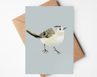 Goldcrest Print & Cards - Bird prints, artist prints, gifts for her, gifts for him, nature prints, artist cards, handmade cards, notecards