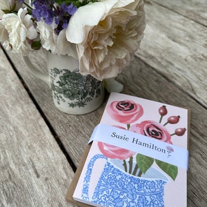 Romantic Floral Greeting Cards, Flower Art Notecard, Greeting Card Set, Flower Art Notecards, Flower Artist Greeting Cards by Susie Hamilton