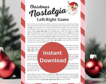 Christmas Party Game Left Right 80s 90s Xmas Printable