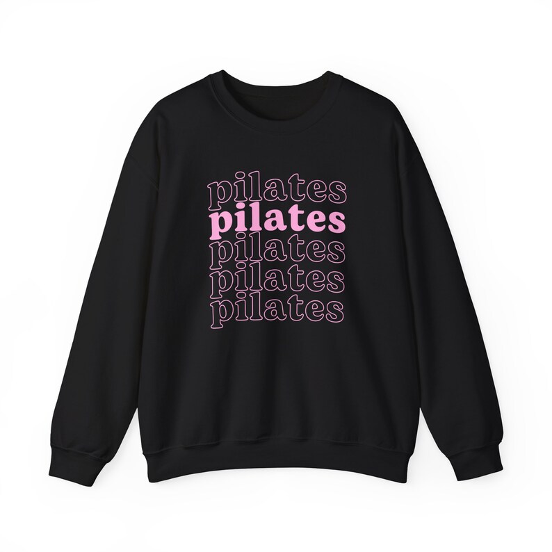 Retro Pilates Sweatshirt: Pink Pilates Girl Shirt 画像 7