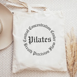 Pilates Principles Cotton Canvas Tote Bag